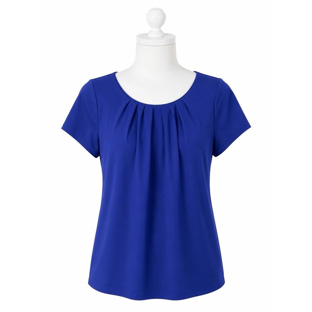 Women’s Worthington Petite PS Small Cobalt Blue Blouse Top Shirt Business Casual